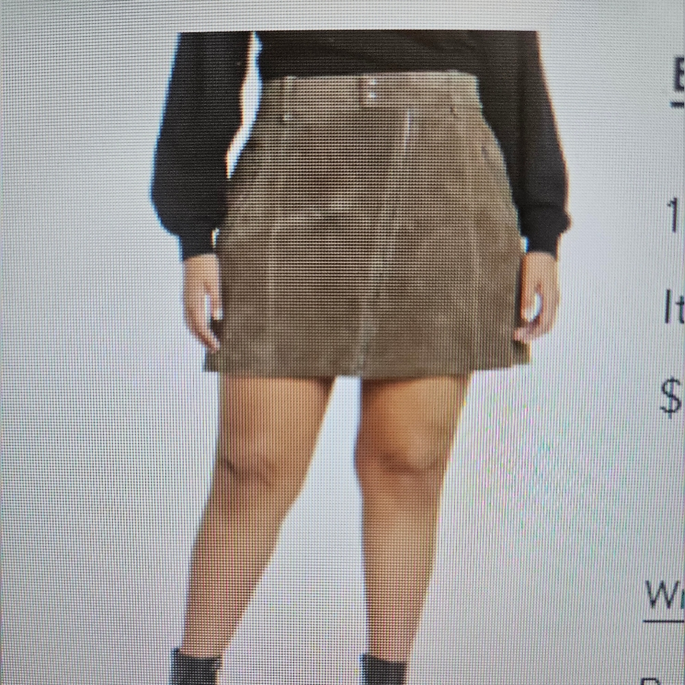 Blank NYC Asymmetric Zip Green Suede Mini Skirt